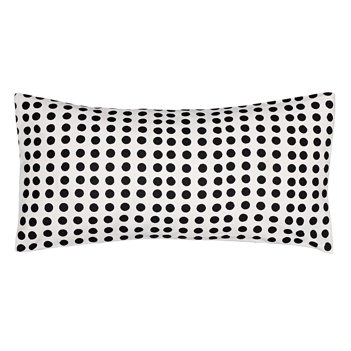 London Polka Dot Rectangle Lumbar Decorative Throw Pillow Black