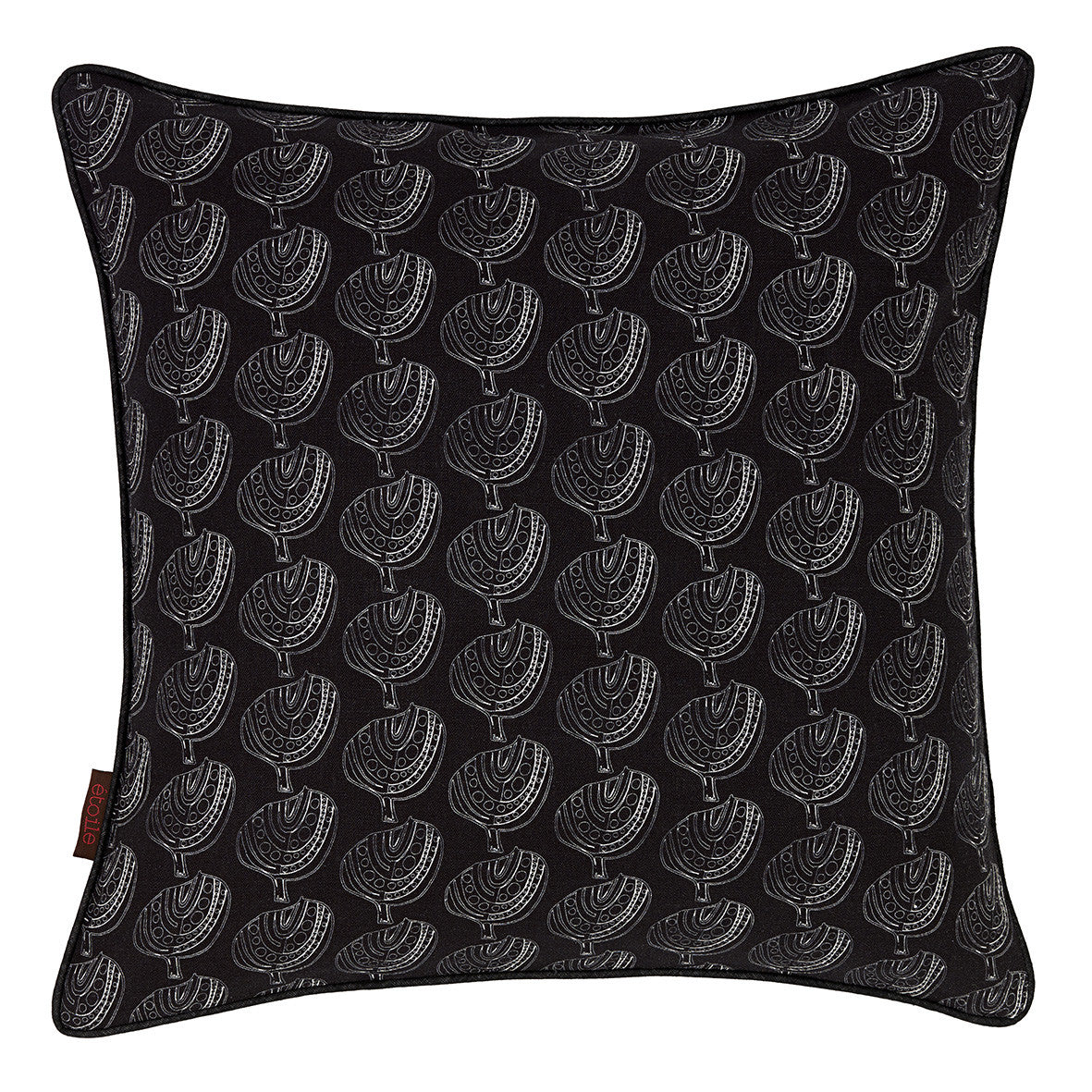 Apple Tree Throw Pillow Black