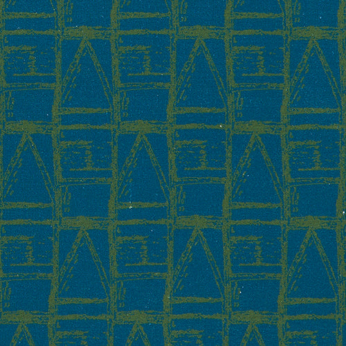 Buoy Pattern Home Decor Interiors Fabric Dark Blue and Olive Green 